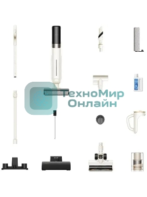 Пылесос вертикальный моющий Dreame Trouver K30 Mix белый, питание от аккумулятора, 300 Вт, уборка сухая/влажная, пылесборник 0.5 л, работа от АКБ max 50 мин