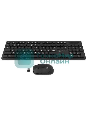 Комплект клавиатура+мышь Oklick S255W беспроводной, USB, 1200 DPI, чёрный