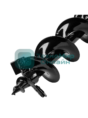 Шнек для грунта Denzel ER-100, диаметр 100 мм, длина 800 мм, соединение 20 мм, съемный нож