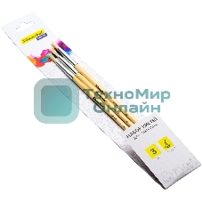 Набор кистей Silwerhof Color (набор 3шт) щетина круглая №2,4,6, деревянная ручка