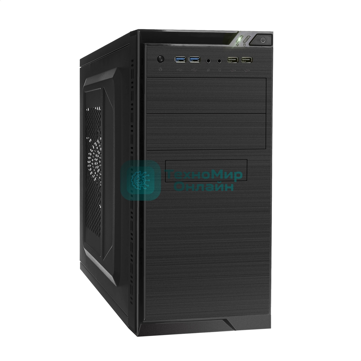 Компьютерный корпус Minitower ExeGate EX272749RUS QA-412U Black, mATX, (без БП), 2хUSB+2хUSB 3.0, Audio