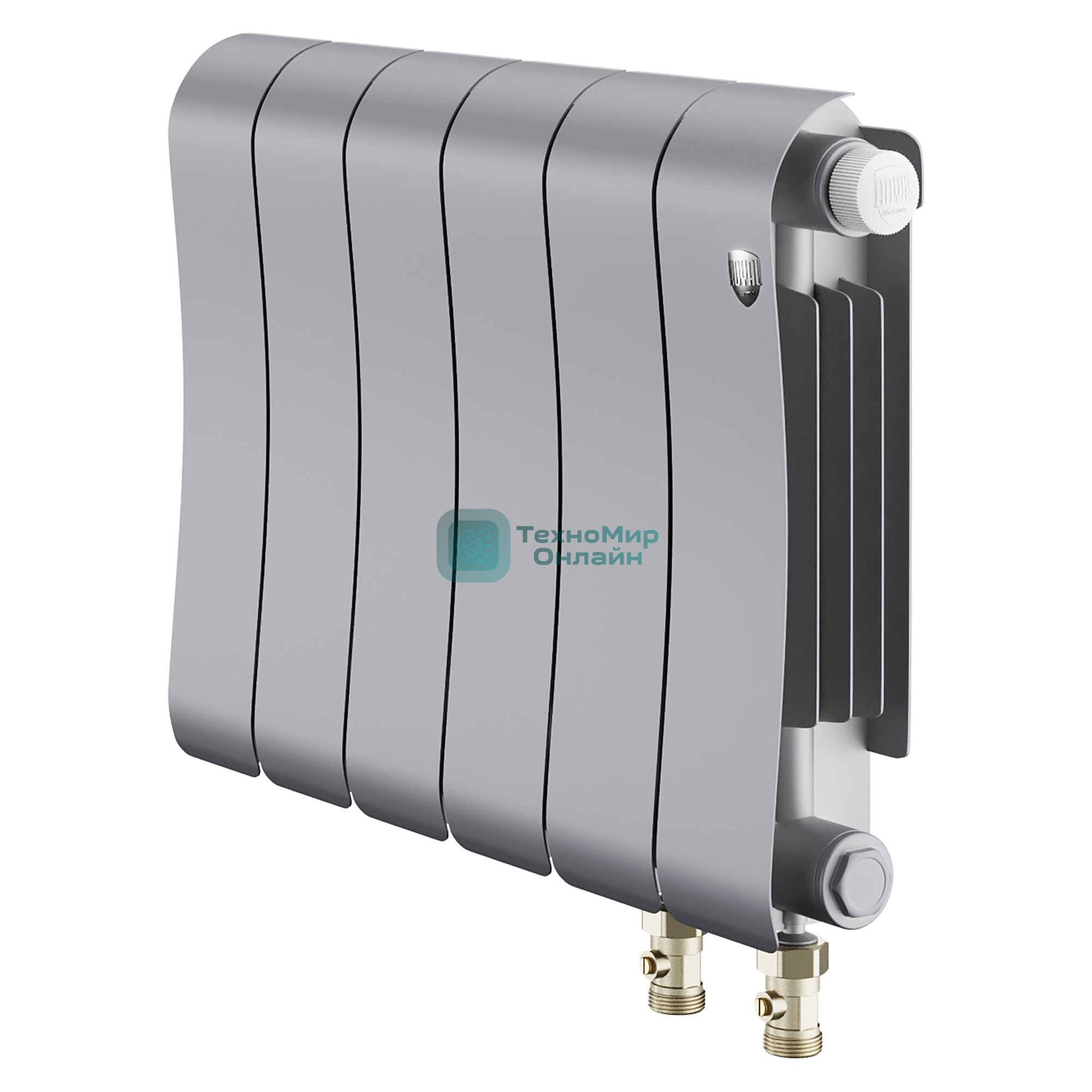 Радиатор биметаллический Royal Thermo Infinity 300 Silver Satin VR80 - 6 секц.