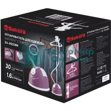 Отпариватель Sakura SA-3920BR ягодный, 2000 Вт, 30 г/мин, 1600 мл
