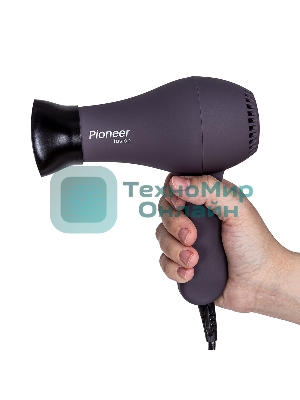 Фен Pioneer HD-1010 фиолетовый/черный, 1000 Вт, компактный