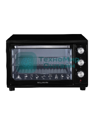 Мини-печь Willmark WO-503B (45 литров, таймер, термостат,230С, 1800Вт, черный)
