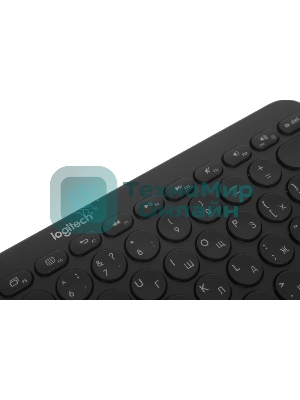 Клавиатура беспроводная Logitech K380 Multi-Device Bluetooth (920-007584) темно- серый- (заводская гравировка)