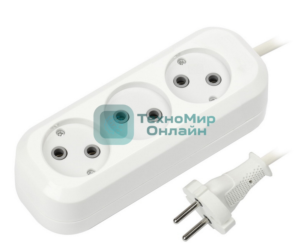 Удлинитель бытовой Smartbuy (SBE-10-3-07-N) 3 гнз х 7,0 м (10А/2.2 кВт, ПВС 2х1.0)