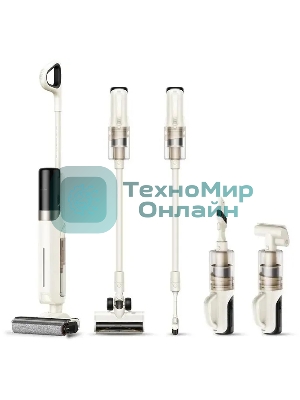 Пылесос вертикальный моющий Dreame Trouver K30 Mix белый, питание от аккумулятора, 300 Вт, уборка сухая/влажная, пылесборник 0.5 л, работа от АКБ max 50 мин