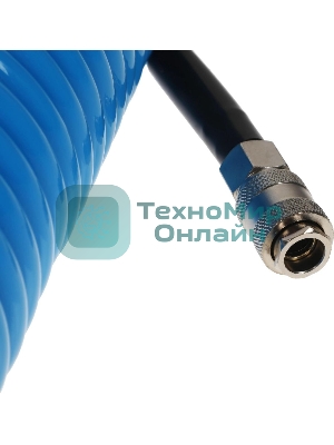 Пневматическое оборудование FUBAG Шланг спиральный с фитингами [170306] рапид полиуретан 15 бар 8х12мм 15м