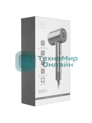 Фен БЕРДСК Trims BD 1101 серебристый, 1800 Вт, ионизация