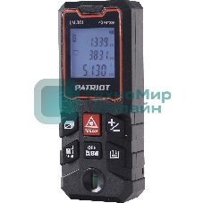 Дальномер лазерный PATRIOT LM 301, макс. дистанция 40 метров, измерение площади, объема, подсветка, память 30 изм.
