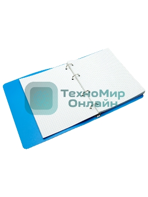 Тетрадь на кольцах Silwerhof 1848212 80 листов, клетка, A5, пластик кольца голубой