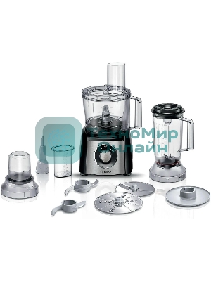 Кухонный комбайн Bosch MCM3501M 800 Вт, Скорости: 2, Блендер 1 л, Чаша 2.3 л, черный/серебристый