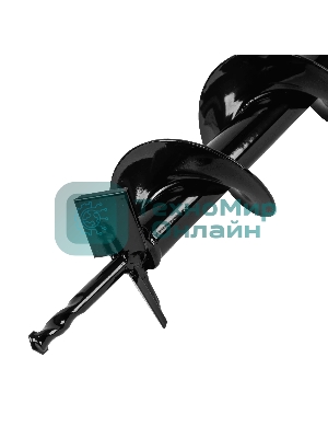 Шнек для грунта Denzel E-80, диаметр 80 мм, длина 800 мм, соединение 20 мм, несъемный нож