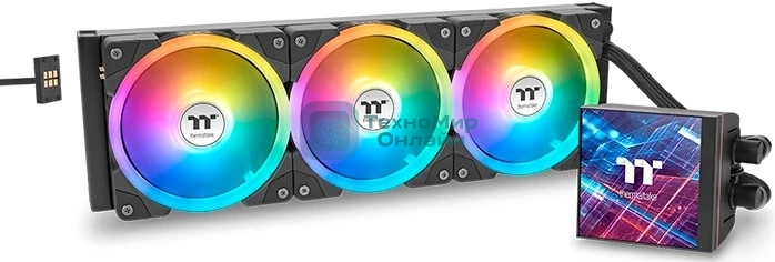 Система жидкостного охлаждения Thermaltake MAGFloe 360 Ultra ARGB Soc-AM5/AM4/1200/1700/1851 черный 4-pin 30.6dB Al+Cu LCD Ret (CL-W432-PL12SW-A)