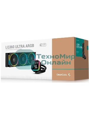 Система жидкостного охлаждения Deepcool LQ360 Ultra ARGb Soc-AM5/AM4/1200/1700/1851 черный 4-pin 38.71dB Al LCD 350W 1840gr Ret (R-LQ360-BKASMC-G-1)