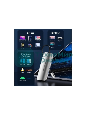 Мультифункциональный хаб Vention USB Type C 8 в 1