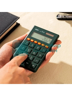 Калькулятор карманный Deli EM130GREEN зеленый 12-разр.