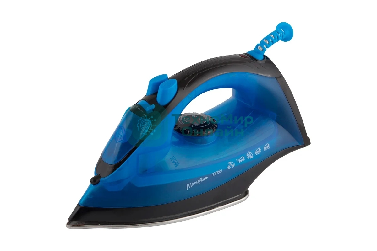 Утюг Матрена MA-047 синий (2200 Вт, пар, спрей, пар.удар, самооч., стальная подошва)