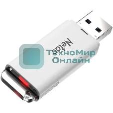 Флешка USB Netac U185 (NT03U185N-064G-32WH), 64Gb, USB 3.0, R/W 100/25, белый/серый