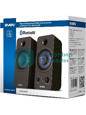 Акустическая система SVEN АС 431, черный (6 Вт, питание USB, Bluetooth)