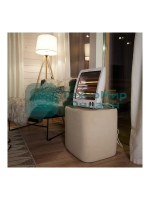 Обогреватель инфракрасный Rexant белый, кварцевый, 800 Вт, 14 м2, настольный