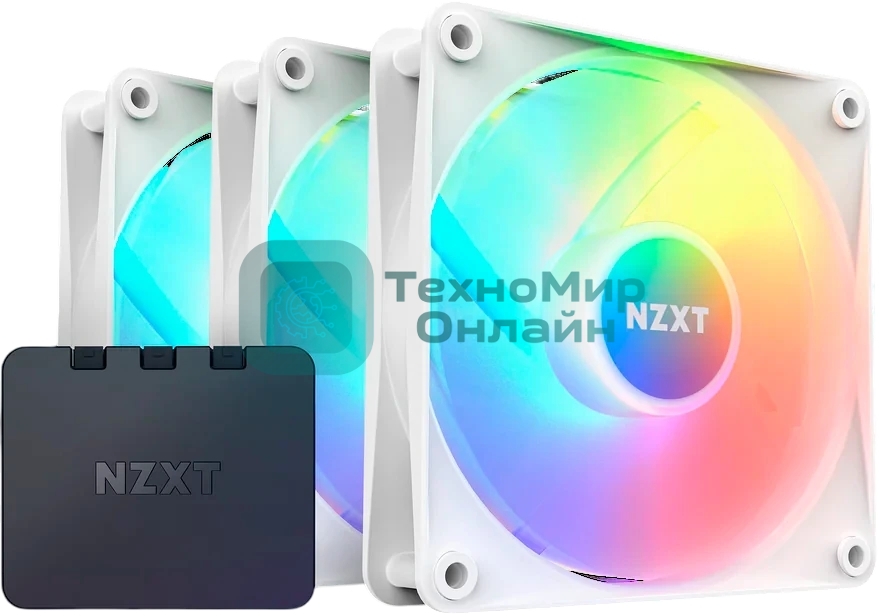 Вентилятор для корпуса Case Cooler NZXT F120 RGb Core Triple Pack (120x120x25мм, 4-pin PWM, RGb, 78.86CFM, 33.88dBA, 1800RPM, белый, 3pcs)
