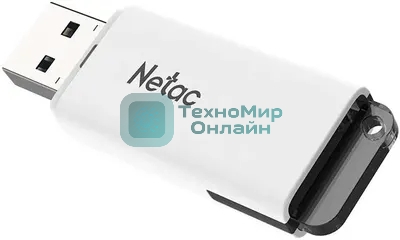 Флешка USB Netac U185 (NT03U185N-064G-32WH), 64Gb, USB 3.0, R/W 100/25, белый/серый