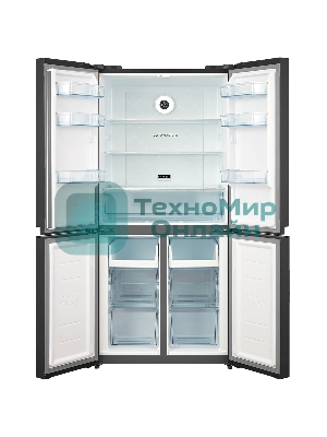 Холодильник Бирюса CD 466 BG черный трехкамерный Side by Side 303/153л морозилка снизу