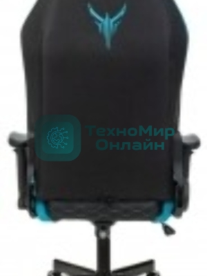 Кресло Knight Neon черный/голубой, экокожа, 120 кг, механизм качания