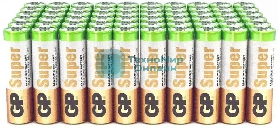 Батарея GP Super 15A50/10HR-2CRVS60 AA (промо:50+10) (60шт) спайка