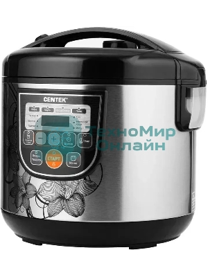 Мультиварка Centek CT-1498 Ceramic черный, сталь 700 Вт, 5.0л, КЕРАМИЧЕСКОЕ ПОКРЫТИЕ ЧАШИ, 10 пр-м.