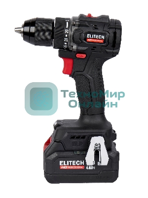 Дрель-шуруповерт Elitech CD 20SL2, 20 В, 2 Ач, 60 Нм, бесщеточный