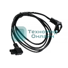 Кабель питания Cablexpert PC-184A-VDE-1.8M CEE 7/16-C7, 2x0.75мм2, 2.5А, VDE, угл.разъемы, 1.8м, черный, пакет