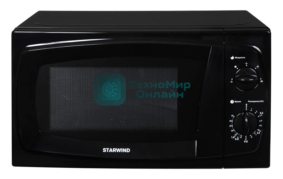 Микроволновая печь Starwind SWM5420 черный, 20 л, 700 Вт, переключатели - поворотный механизм