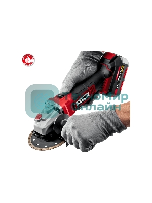 Угловая шлифовальная машина ЗУБР 18В, 1 АКБ (4Ач), в кейсе. УШМ-18-125-41