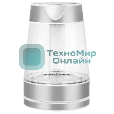 Чайник электрический Starwind SKG2011 1.7 л, 2200 Вт, белый/серебристый (корпус: стекло)