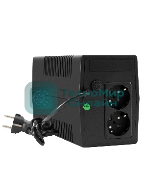 Источник бесперебойного питания ExeGate Power NB-400.LED.AVR.2SH (400VA/240W, LED, AVR, 2*Schuko, батарея 12V 4.5Ah, черный)