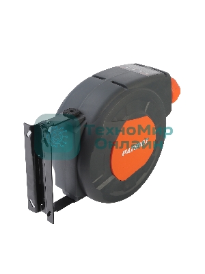 Шланг Patriot 520002435 пневматический армированный на автоматической катушке PHC 15/16 (прямой, ПВС армированный, длина 15 м, диаметр 10х16, раб/макс давление 10/20 бар, мин/макс температура -5/45С, быстросъем рапид, резьба 1/4)