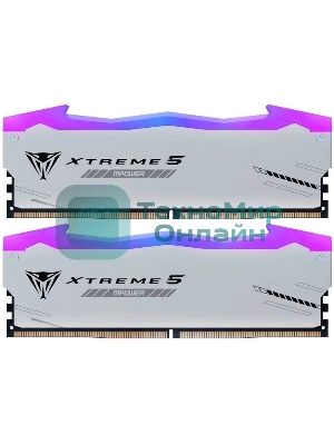 Оперативная память Patriot Viper Xtreme 5, DDR5, 48GB (2x24GB), 8000MHz, CL38, DIMM, с радиаторами, RGB, серебристый