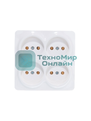 Розетка 4-м ОП 10А IP20 квадрат. без заземл. белый IONICH 1448