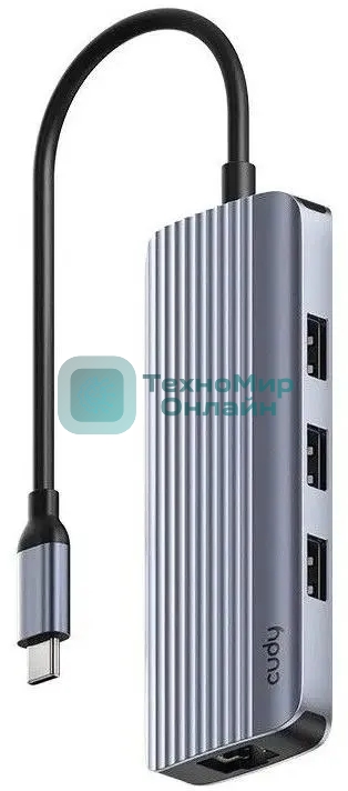 USB-концентратор CUDY 6-IN-1 USB-C Hub with GbE & 4K@60Hz HDMI
