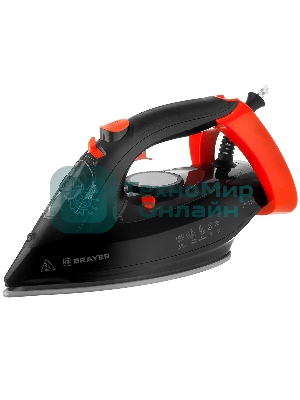 Утюг BRAYER BR4007 черный/оранжевый, 3100 Вт, 35 г/мин, 160 г/мин, 265 мл