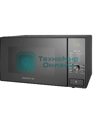 Микроволновая печь Polaris PMO 2303D RUS черный, 23 л, 900 Вт, переключатели- кнопки, поворотный механизм