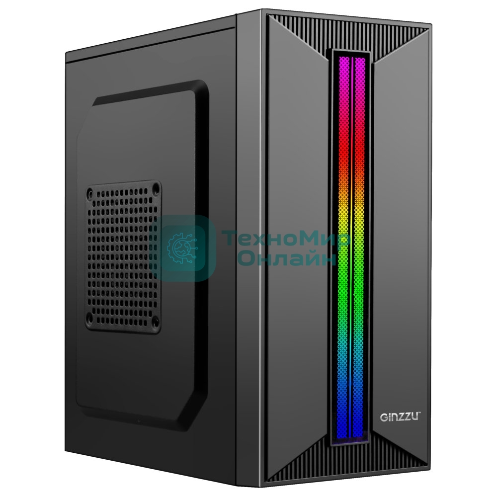 Компьютерный корпус Ginzzu B350 2*USB 2.0,AU RGb