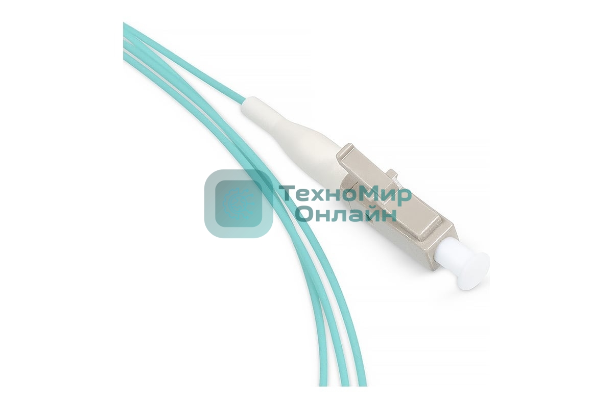 Пигтейл Cabeus, LC, OM3 50/125, 1,5м, бежевый хвостовик, бирюзовый