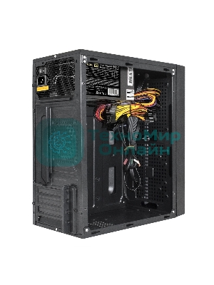 Компьютерный корпус Minitower ExeGate EX283754RUS mEVO-9301-RGb (mATX, без БП, с окном, 2хUSB+1хUSB 3.0, HD аудио, черный с RGb подсветкой)