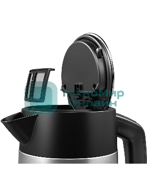 Чайник электрический Bosch TWK4P440 1.7 л, 2400 Вт, нержавеющая сталь/черный (корпус: нержавеющая сталь)
