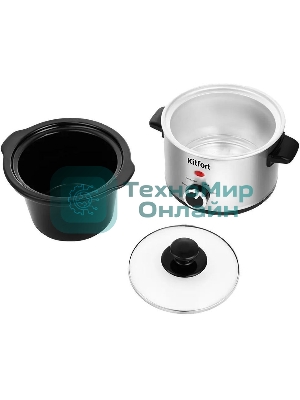 Медленноварка Kitfort КТ-205 1.5л 120Вт серебристый/черный