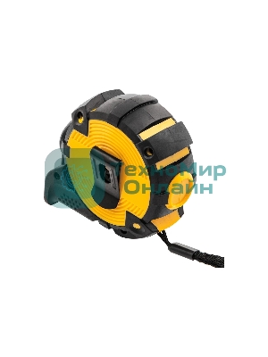 Рулетка Denzel 5м х 19мм, автоматич. фиксац., нейлон. покрытие, магнит. зацеп, двухстор. разметка